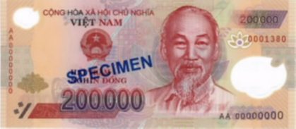200,000 dong banknote, 5 zeros
